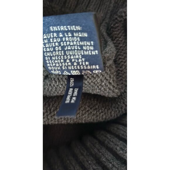 Ralph Lauren Sport Sweater Womens M Shawl Collar Gray Pullover Cotton Academia - Picture 3 of 5